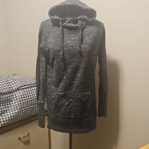Gray Hooded Sweatshirt with Front Pocket